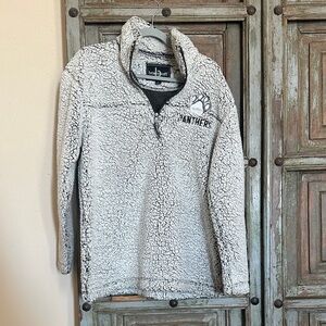 Boxercraft White Sherpa Pullover with Black Accents Panthers